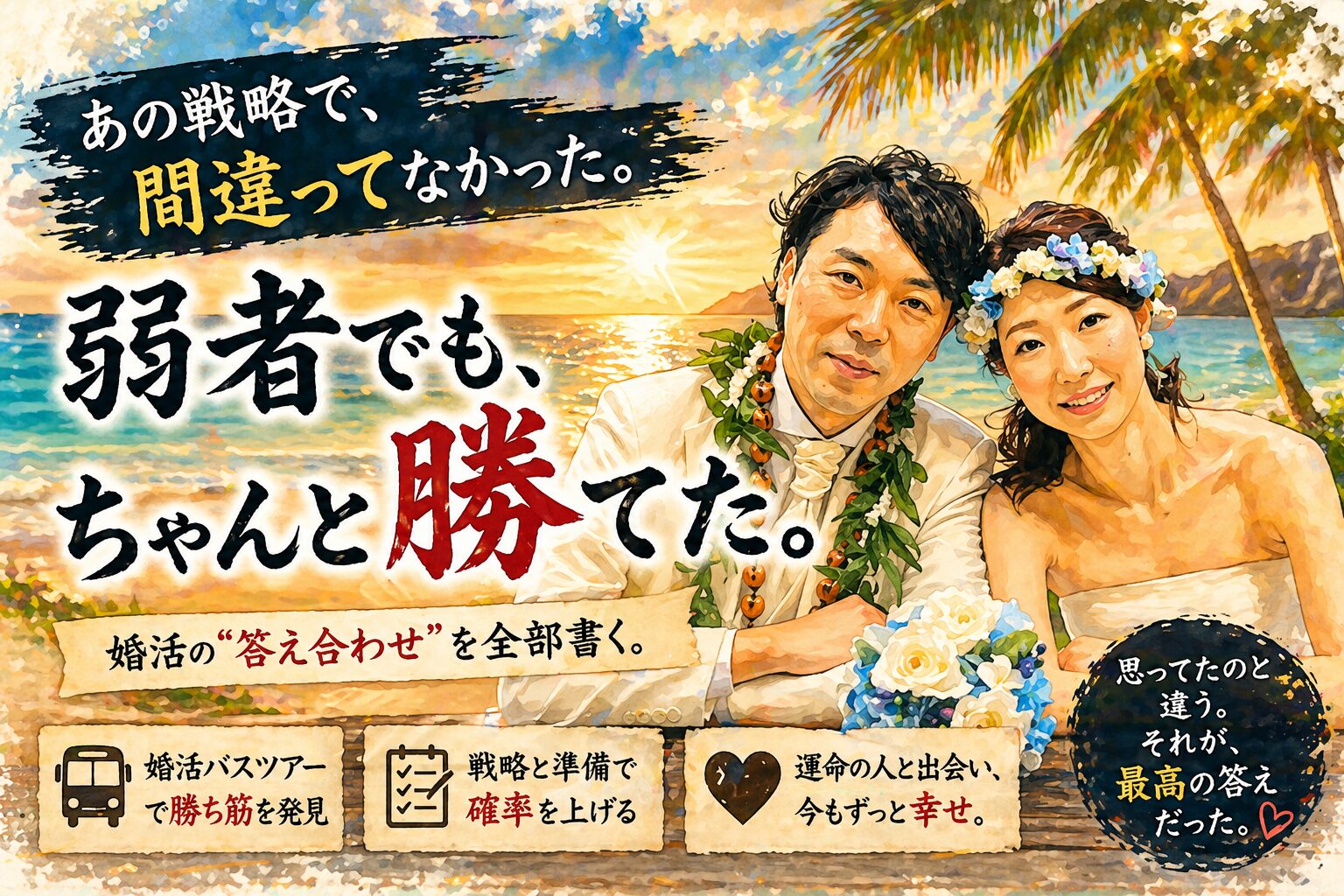 婚活は競争 低スペックの弱者でも戦える必勝法【後編】 婚活バスツアーで運命の人と出会えた戦略の答え合わせ